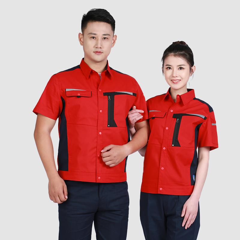 夏季工作服9803防静电大红_